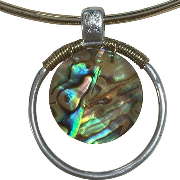 Robert Lee Morris Two tone Wire Wrapped Abalone collar necklace - Picture 4 of 5